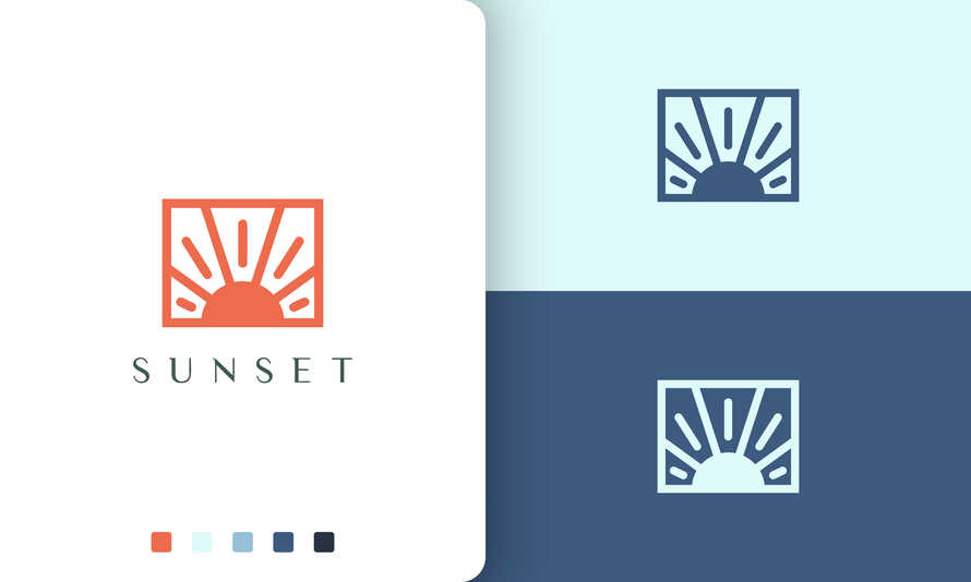 Rectangle Sun or Energy Logo Simple