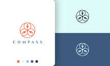 Sail or Navigation Logo Compass Shape