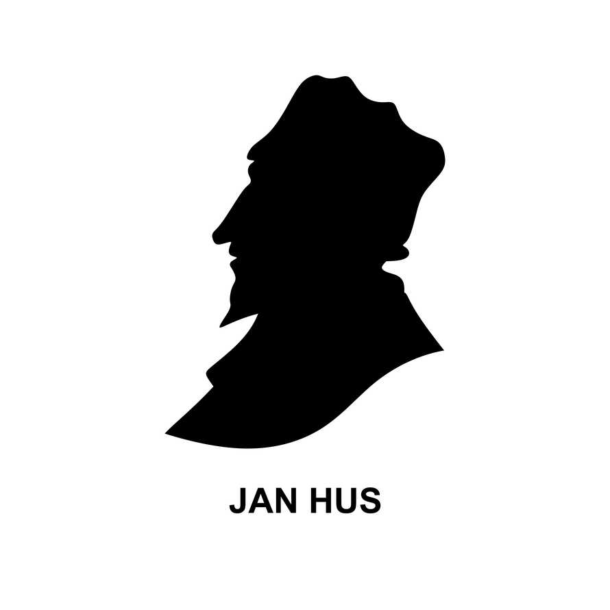 The Silhouette Christian reformer and preacher Jan Hus.