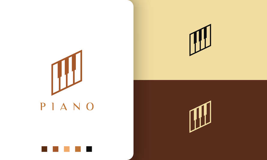 Simple and Modern Learn Piano Logo
