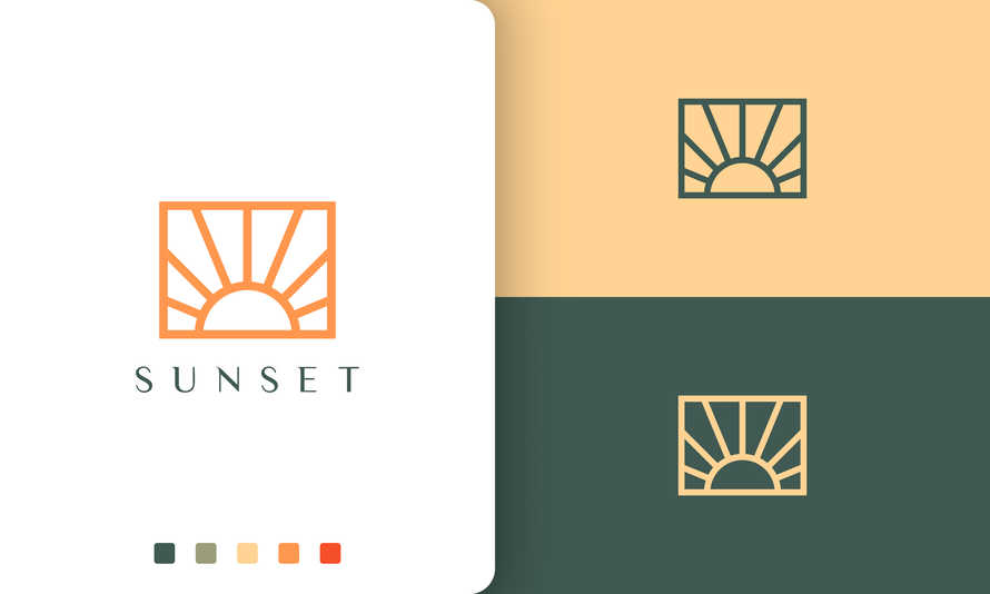 Sun or Energy Logo in Simple Line Art
