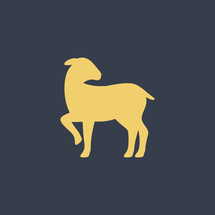 Sheep, lamb, symbol of sacrifice and obedience.