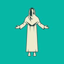 Easter vector illustration. Resurrected Lord Jesus Christ.