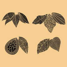 Set of hand drawn plant leaves. Vector doodle style.
