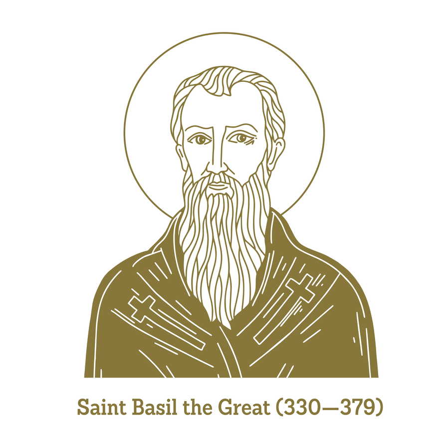 Saint Basil the Great (330-379) was a Byzantine bishop of Caesarea. He was an influential theologian who supported the Nicene Creed and opposed the heresies of the early Christian church, fighting against both Arianism and the followers of Apollinaris of Laodicea.