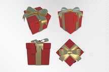 Christmas Gift 3D Renders in Red & Gold Theme