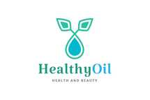 Healthy and Beauty Logo with Oil Drop Shape
