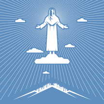 Ascension of Jesus Christ. The disciples of the Lord look to the sky and pray.
