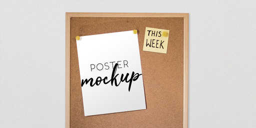 Download "this week" cork board poster mockup — Mockup — Lightstock