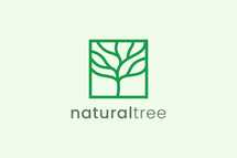 Simple Modern Tree Logo Template in Square Shape for Nature