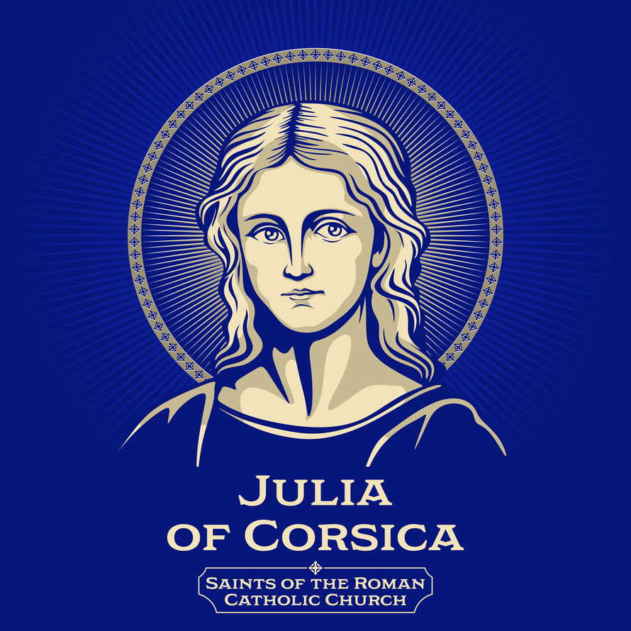 Catholic Saints. Julia of Corsica was a virgin and martyr who is venerated as a saint. The date of her death is most probably on or after AD 439. She and Devota are the patron saints of Corsica in the Catholic Church.