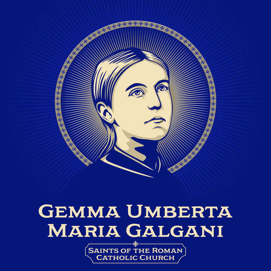 Catholic Saints. Gemma Umberta Maria Galgani (1878-1903) also known as Gemma of Lucca, was an Italian mystic, venerated as a saint in the Catholic Church since 1940.