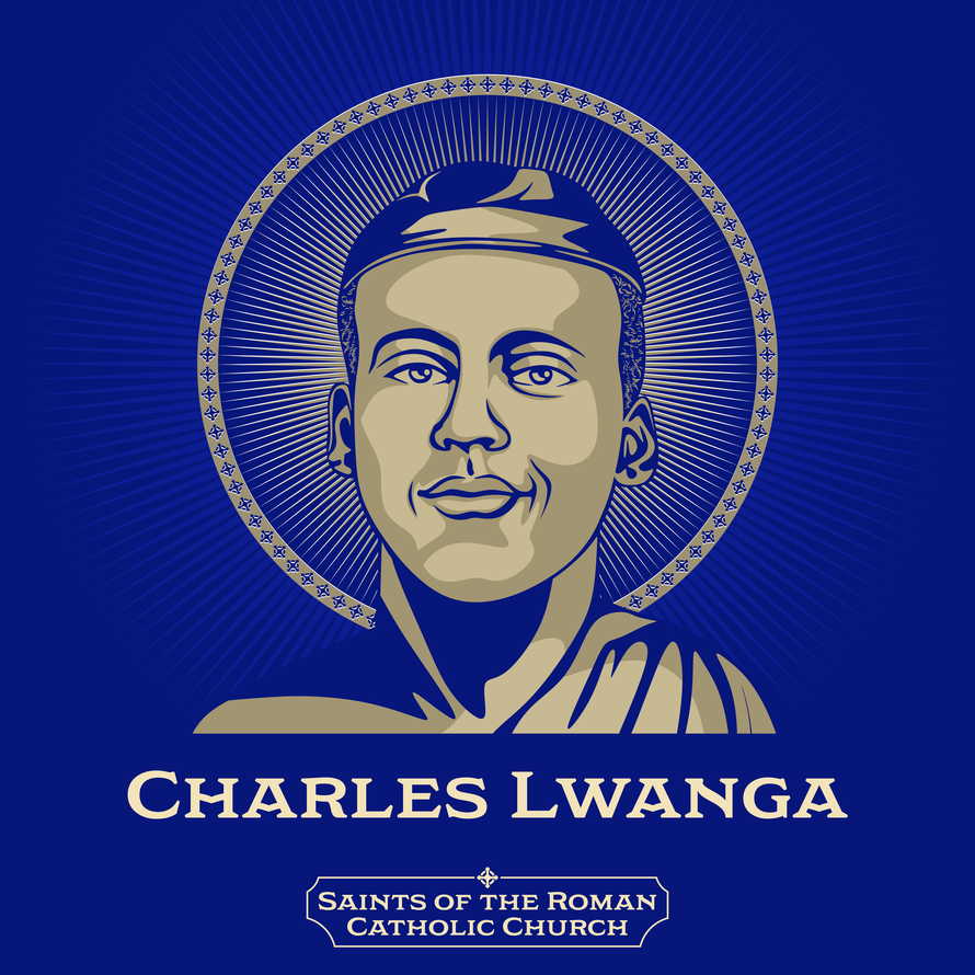 Saints of the Catholic Church. Charles Lwanga (1860-1886) was a Ugandan convert to the Catholic Church who was martyred with a group of his peers