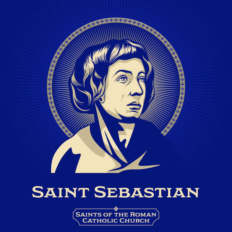 Catholic Saints. Saint Sebastian (255-288) was an early Christian saint and martyr. According to traditional belief, he was killed during the Diocletianic Persecution of Christians.