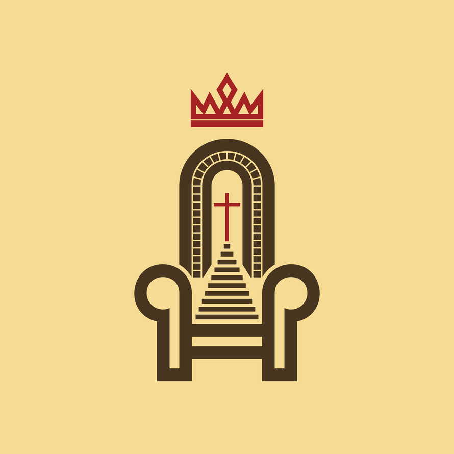Christian illustration. Throne of the Lord and Savior Jesus Christ.