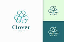 Clover Logo in Line and Love Shape