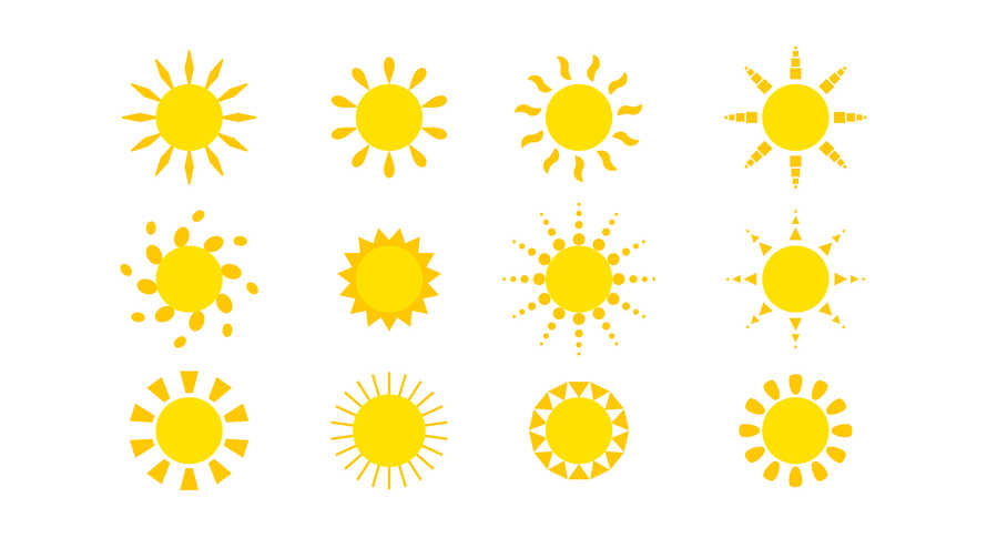 Vector Variety Of Suns Icons