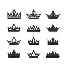 Set of vector logos crowns