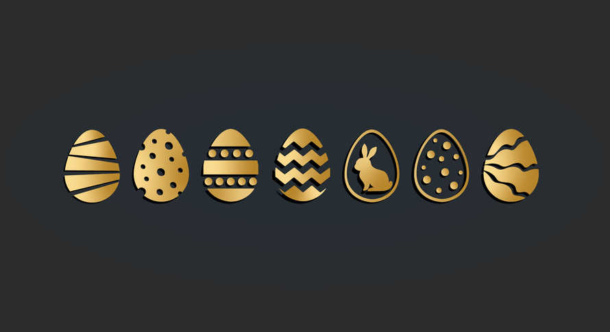 Happy Easter golden eggs