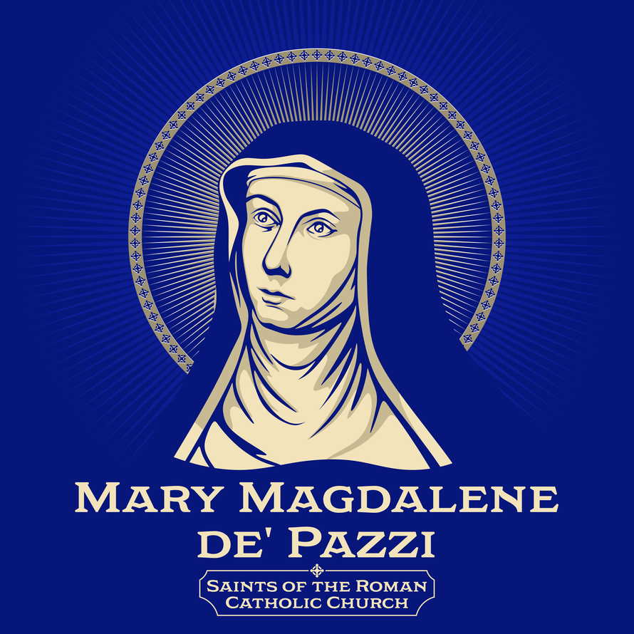 Catholic Saints. Mary Magdalene de' Pazzi (1566-1607) was an Italian Carmelite nun and mystic. She has been declared a saint by the Catholic Church.