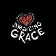 A hand-drawn Bible doodle illustration. Amazing Grace is a symbol of God's love and salvation.