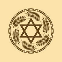 Vector illustration of the Jewish Star of David symbol combined with decorative design elements.