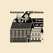 Reformed christian art. Dort synod of 1618. Arminians vs. Calvinists.