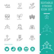 Editable Stroke icon Set | Discipleship