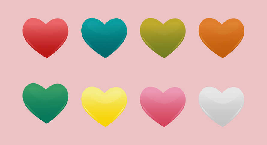 heart shaped balloons, 8 Colorful Hearts	