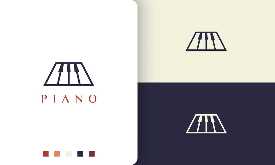 Simple and Modern Piano Logo or Icon