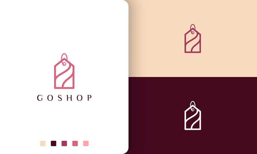 Shop Label Logo in Simple and Modern