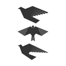 Set of logos of birds, doves