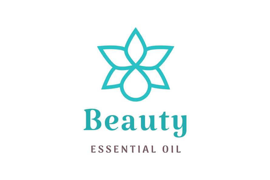 Simple Beauty Care Logo with Leaf Oil Droplet