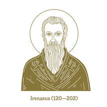 Irenaeus (120-202) was bishop of Lugdunum in Gaul, which is now Lyons, France. His writings were formative in the early development of Christian theology. He was a disciple of Polycarp, who himself was a disciple of the Apostle John.
