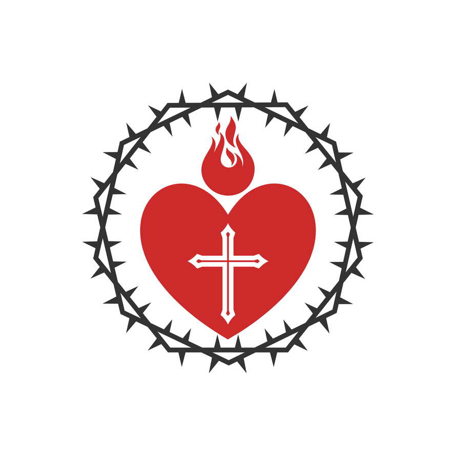 The heart of Christ and the flame of the Spirit.