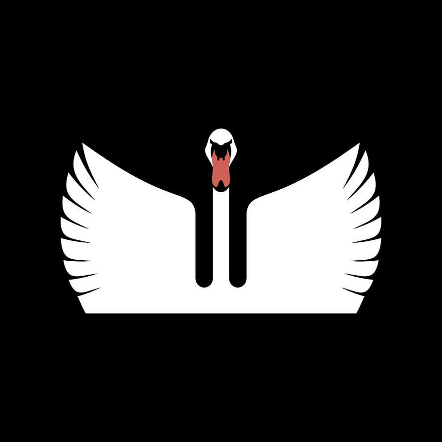 Silhouette of a swan. Elegant vector logo and symbol of the noble bird.