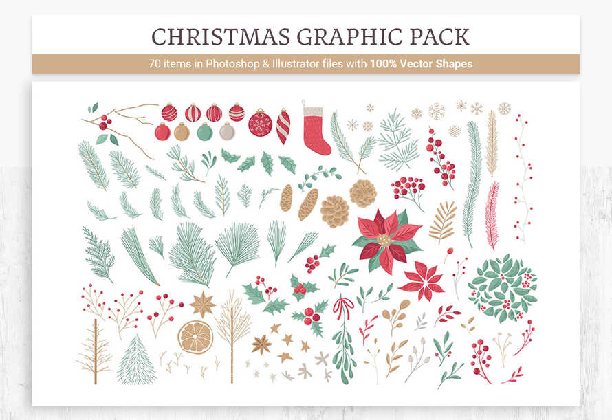 Christmas Foliage Element Pack
