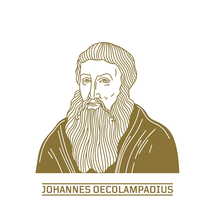 Johannes Oecolampadius (1482-1531) was a German Protestant reformer in the Reformed tradition from the Electoral Palatinate. He was the leader of the Protestant faction in the Baden Disputation of 1526, and he was one of the founders of Protestant