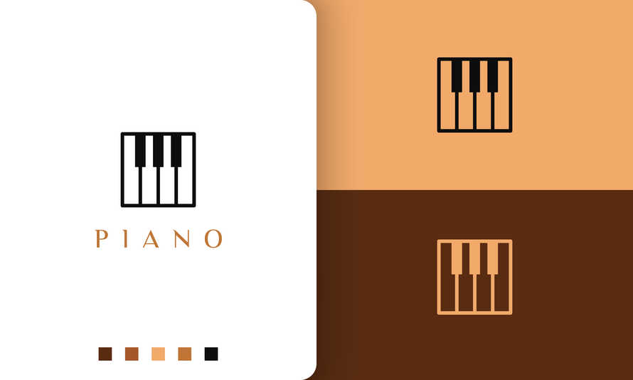Square Piano Logo in Simple and Modern