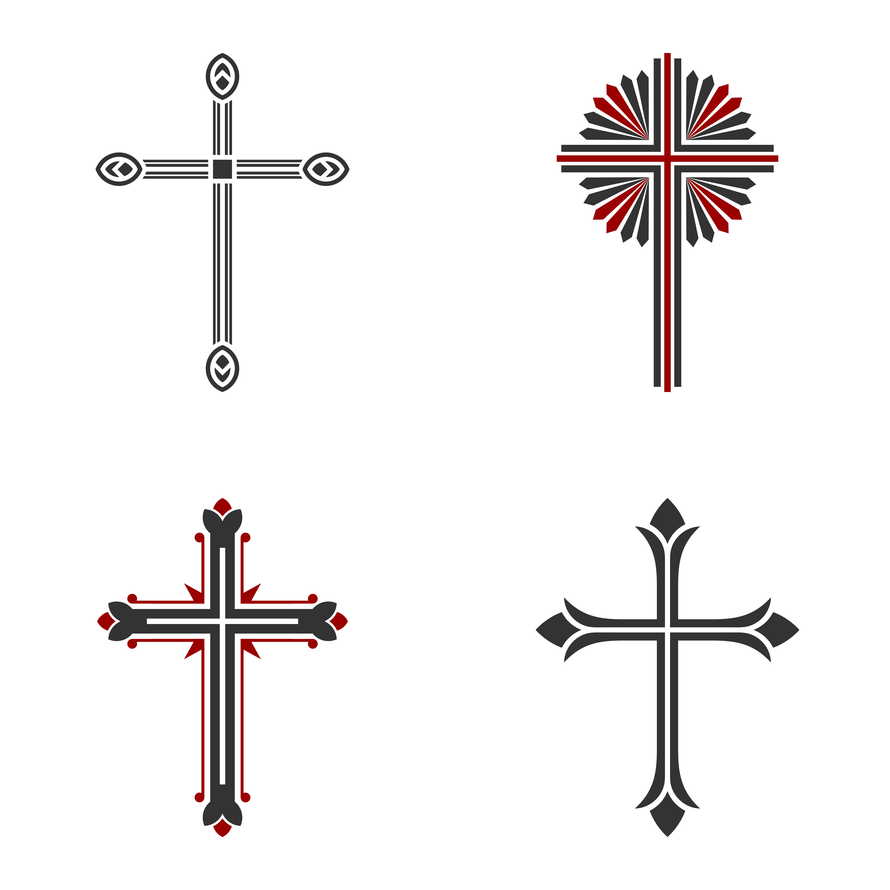 Set of vector crosses for design