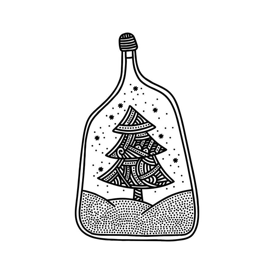 Christmas tree in a bottle