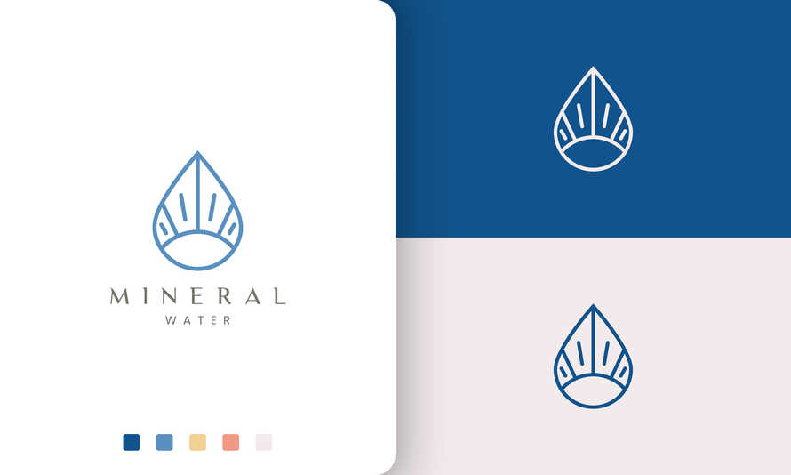Water or Mineral Logo in Unique Shape