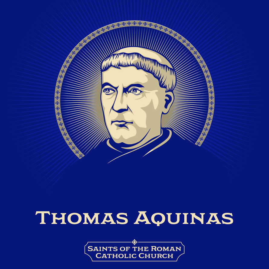 Catholic Saints. Thomas Aquinas (1225-1274) was an Italian Dominican friar and priest, an influential philosopher and theologian, and a jurist in the tradition of scholasticism from the county of Aquino.