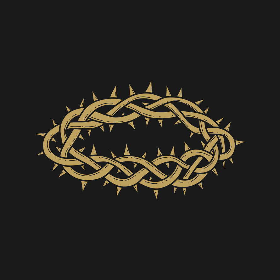 Hand-drawn Christian vector illustration. The crown of thorns is a symbol of the suffering of Jesus Christ.