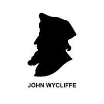 Silhouette of the Christian reformer and preacher John Wycliffe