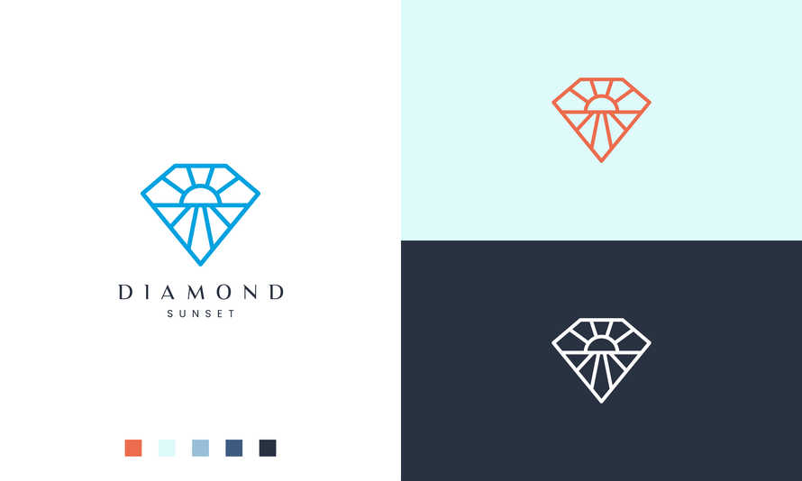 Diamond Sun or Beach Logo in Simple