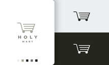 Shop Trolley Logo Template With Simple