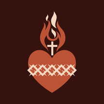 Christian illustration. Sacred Heart of Jesus.