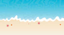 flat summer beach background with sea waves	