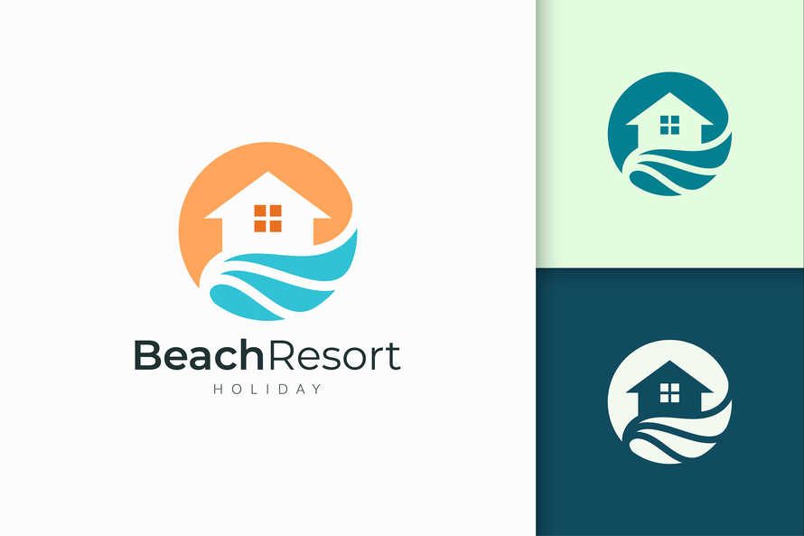 Resort or Property Logo in Abstract Shape for Real Estate Business